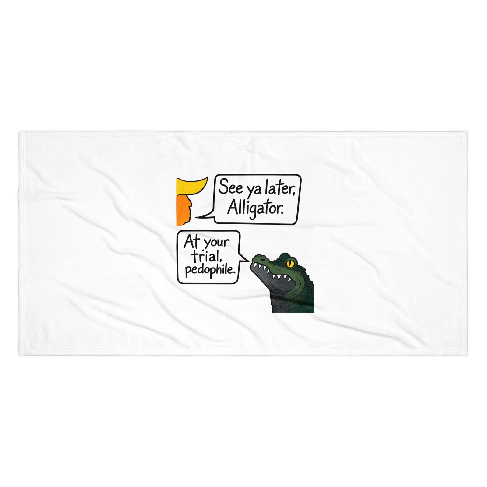 Alligator – Beach Towel beach towel white 36x72 flat 6adc9ade85730.jpg