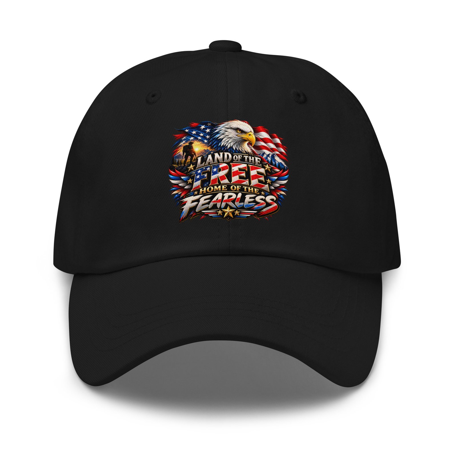 Land of the Free, Home of the Fearless – Hat classic dad hat black front 6ada253bf3f6f.jpg