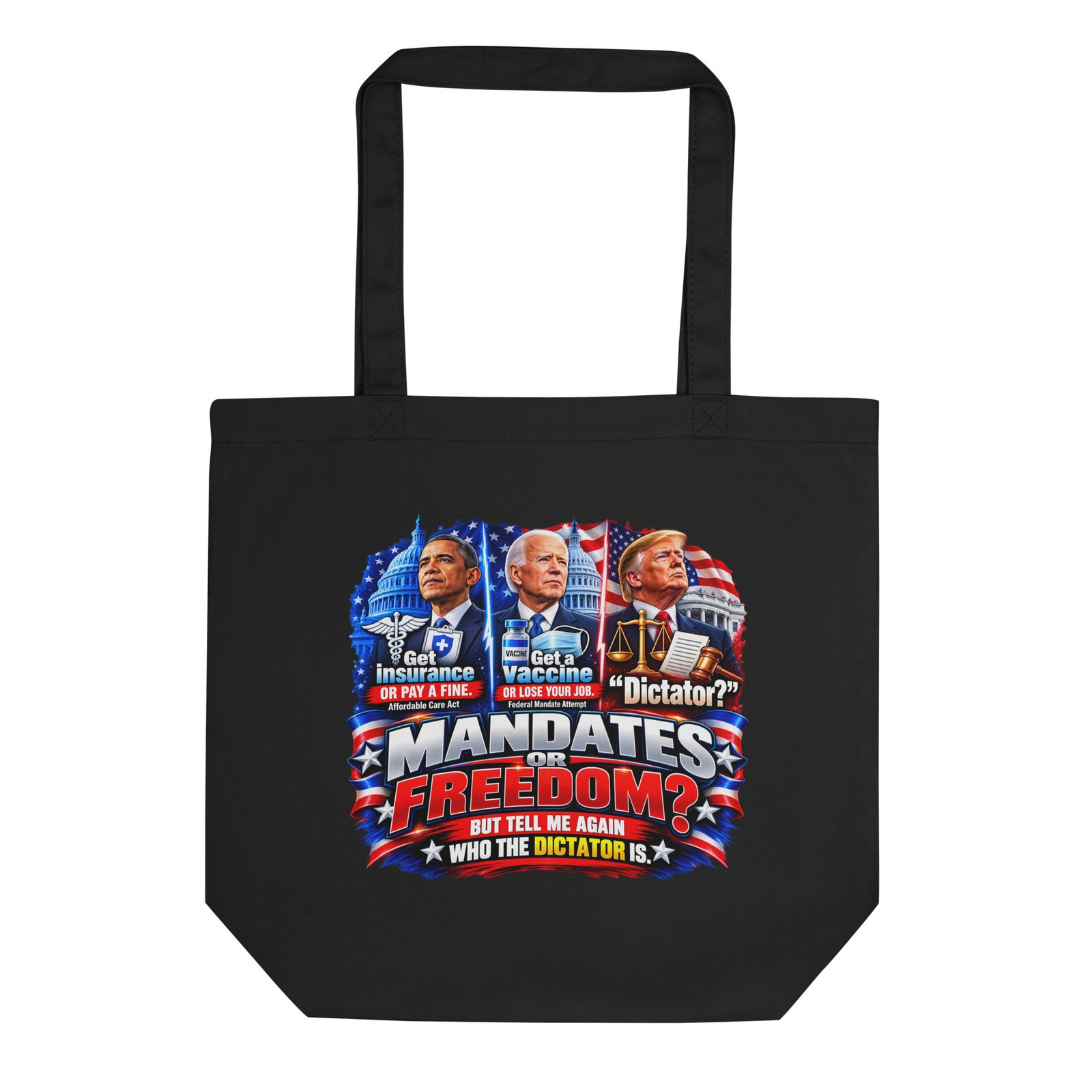 Mandates or Freedom – Tote Bag eco tote bag black front 6ada253cc2e52.jpg