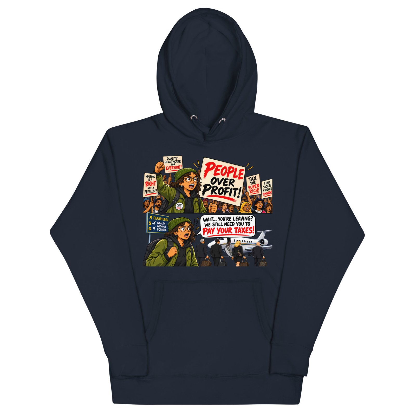 People Over Profit – Political Statement Hoodie unisex premium pullover hoodie navy blazer front 6adcc8ea934b0.jpg