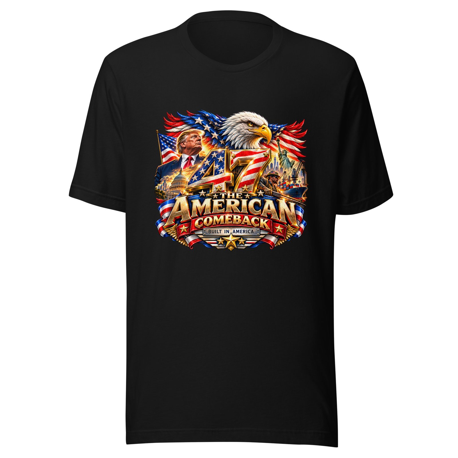 47 – The American Comeback T-Shirt unisex staple t shirt black front 6adc9c28d2241.jpg