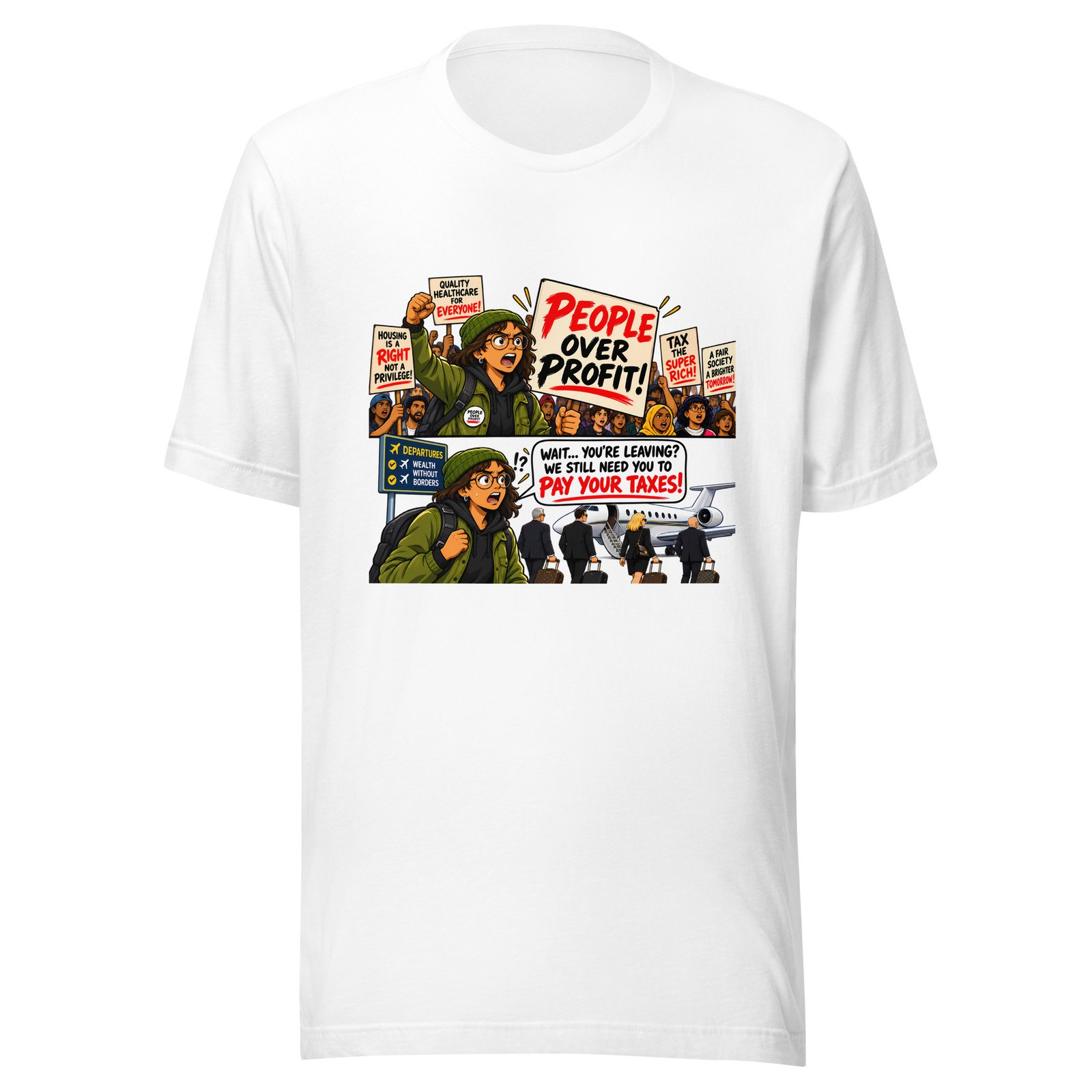 People Over Profit – T-Shirt unisex staple t shirt white front 6adcc7ceab521.jpg